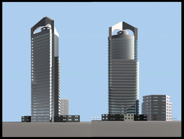 city office building construction avant-garde design hotel - 5619 3D Model .c4d .max .obj .3ds .fbx .stl .blend