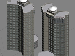 city office building construction avant-garde design hotel - 5621 3D Модель