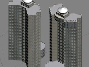 city office building construction avant-garde design hotel - 5621 3D Model
