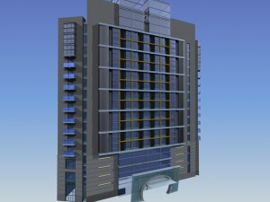city office building construction avant-garde design hotel - 5624 3D-Modell