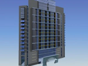 şehir ofis binası inşaatı avangard tasarım oteli - 5624 3D Model
