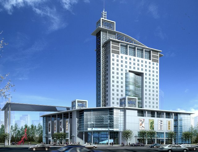 city office building construction avant-garde design hotel - 5625 3D Модель .c4d .max .obj .3ds .fbx .stl .blend 