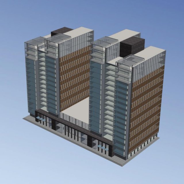 city office building construction avant-garde design hotel - 5626 Model 3D .c4d .max .obj .3ds .fbx .stl .blend 