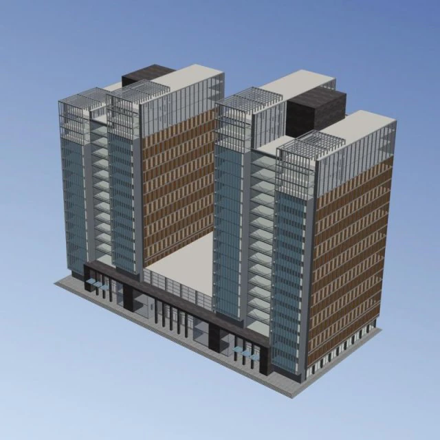 city office building construction avant-garde design hotel - 5626 3D Model .c4d .max .obj .3ds .fbx .stl .blend 