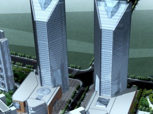 city office building construction avant-garde design hotel - 5628 3D 모델