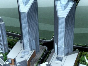 city office building construction avant-garde design hotel - 5628 3D Model