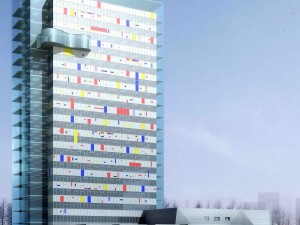 city office building construction avant-garde design hotel - 5632 Model 3D