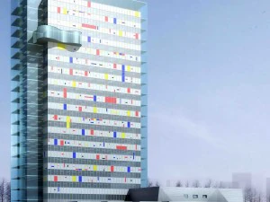 city office building construction avant-garde design hotel - 5632 3D Model