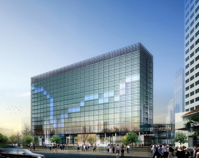 city office building construction avant-garde design hotel - 5636 3D Model .c4d .max .obj .3ds .fbx .stl .blend 
