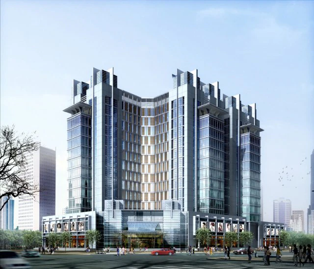 city office building construction avant-garde design hotel - 5637 3D Model .c4d .max .obj .3ds .fbx .stl .blend 