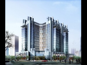 city office building construction avant-garde design hotel - 5637 3D Model