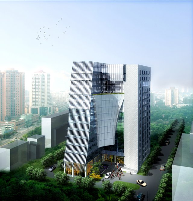city office building construction avant-garde design hotel - 5638 Modelo 3D .c4d .max .obj .3ds .fbx .stl .blend