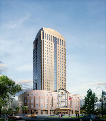 city office building construction avant-garde design hotel - 5639 3D Модель .c4d .max .obj .3ds .fbx .stl .blend 