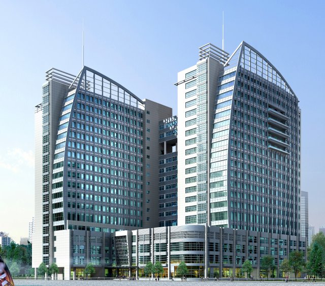 city office building construction avant-garde design hotel - 5640 3D मॉडल .c4d .max .obj .3ds .fbx .stl .blend 