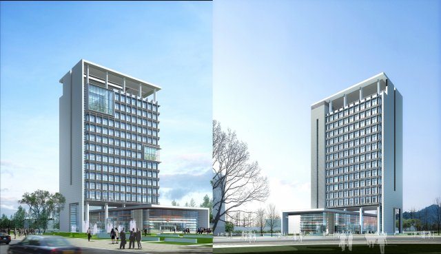 city office building construction avant-garde design hotel - 5647 3D Model .c4d .max .obj .3ds .fbx .stl .blend 
