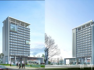 city office building construction avant-garde design hotel - 5647 3D Model