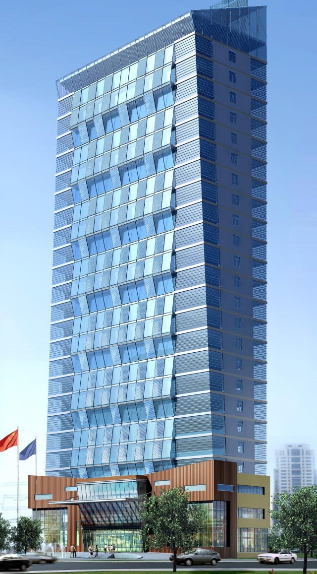 city office building construction avant-garde design hotel - 5652 3D Модель .c4d .max .obj .3ds .fbx .stl .blend 