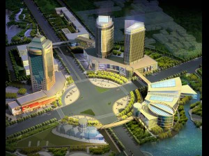 city office building construction avant-garde design hotel - 5653 3D Model