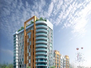 construction d'un immeuble de bureaux urbains, h&ocirc;tel design d'avant-garde - 5656 Modèle 3D