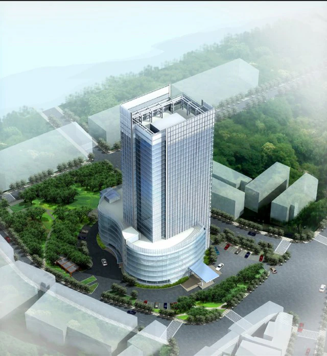 city office building construction avant-garde design hotel - 5658 3D Model .c4d .max .obj .3ds .fbx .stl .blend