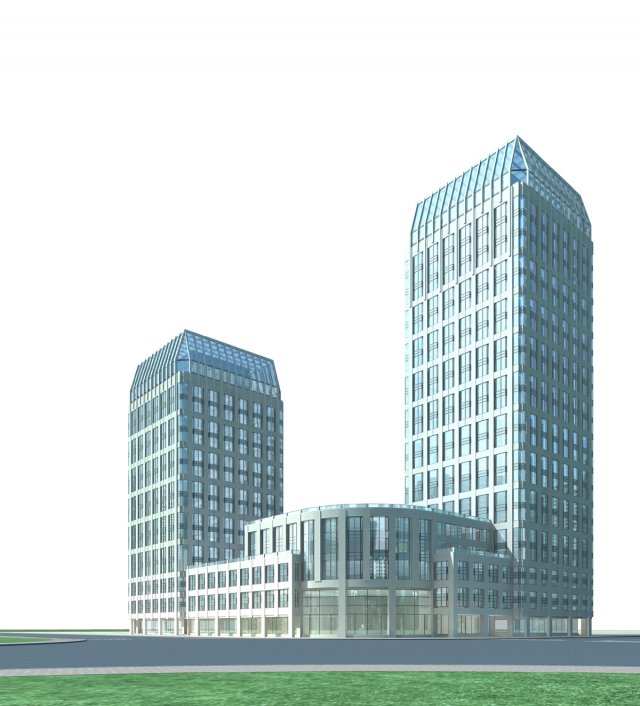 city office building construction avant-garde design hotel - 5659 3D 모델 .c4d .max .obj .3ds .fbx .stl .blend 