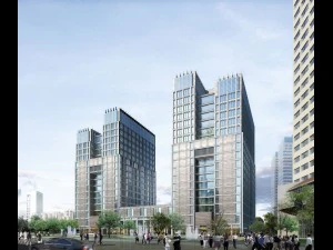 budowa biurowca miejskiego awangardowy hotel designerski - 5661 Model 3D