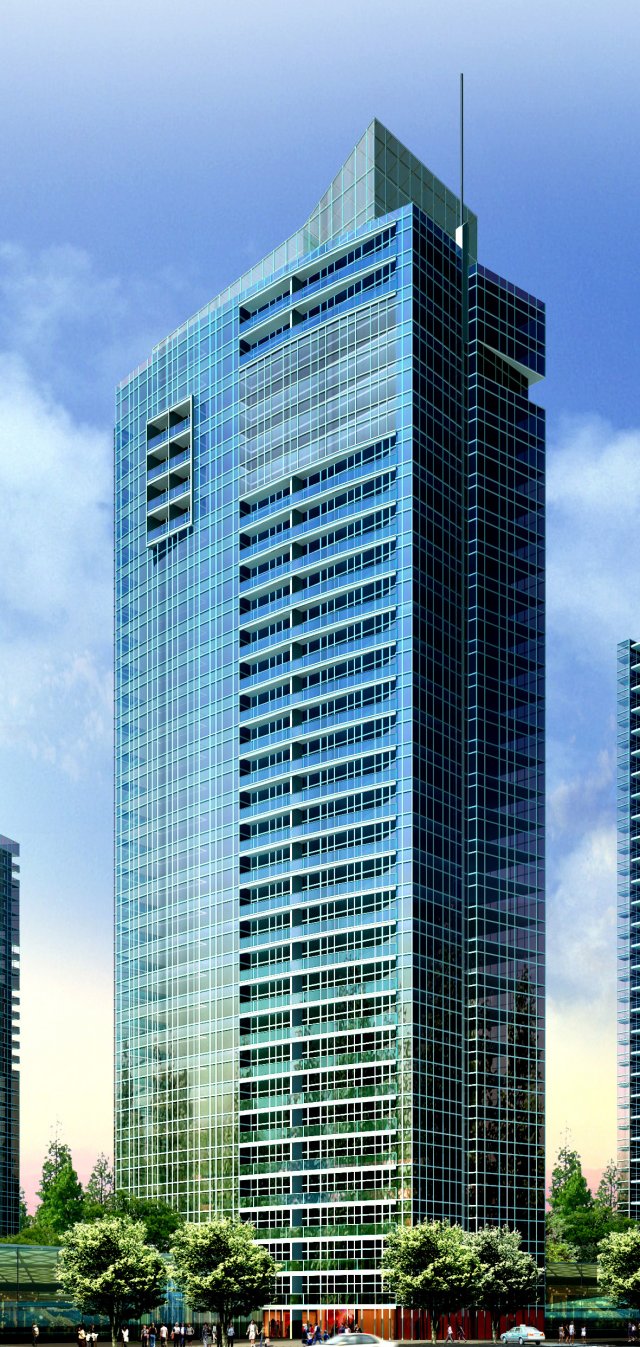 city office building construction avant-garde design hotel - 5662 3D-Modell .c4d .max .obj .3ds .fbx .stl .blend 