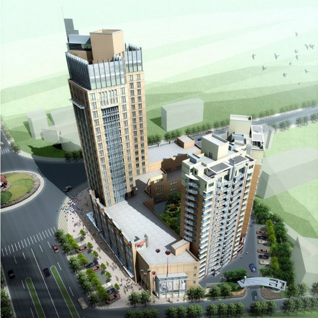 city office building construction avant-garde design hotel - 5663 3Dモデル .c4d .max .obj .3ds .fbx .stl .blend 