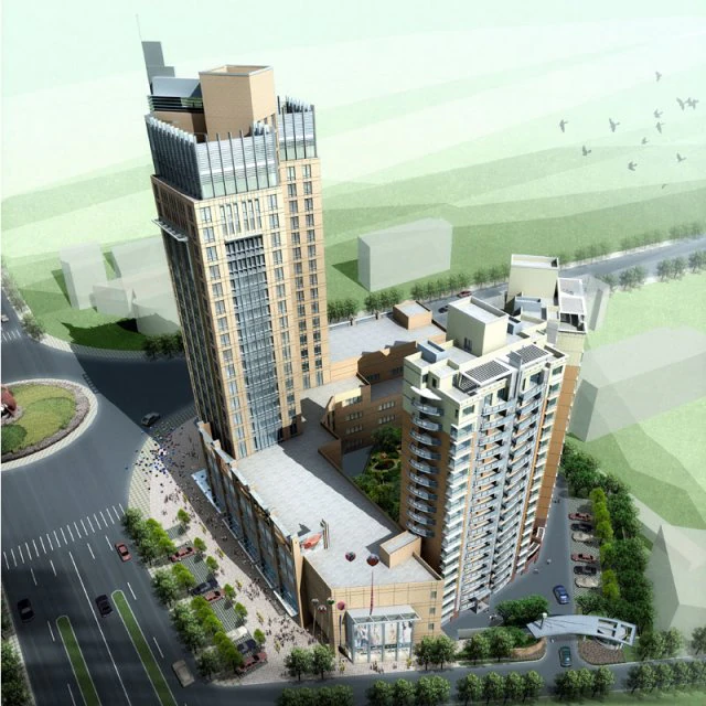city office building construction avant-garde design hotel - 5663 3D Model .c4d .max .obj .3ds .fbx .stl .blend 
