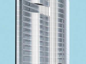 budowa biurowca miejskiego awangardowy hotel designerski - 5664 Model 3D