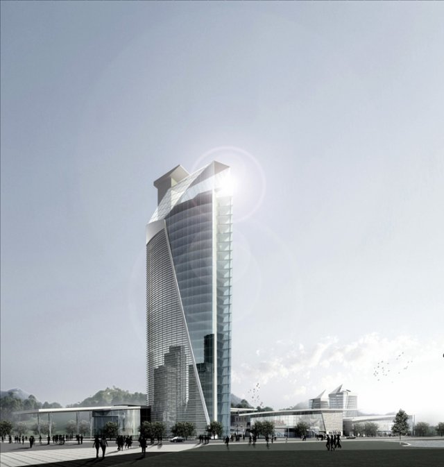 city office building construction avant-garde design hotel - 5666 Modèle 3D .c4d .max .obj .3ds .fbx .stl .blend 