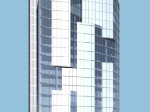 city office building construction avant-garde design hotel - 5667 Modèle 3D