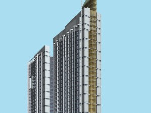 city office building construction avant-garde design hotel - 5668 3D Model