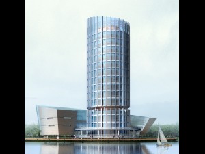 city office building construction avant-garde design hotel - 5669 Modello 3D