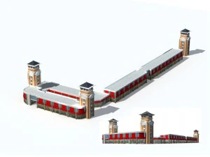 şehir ofis binası inşaatı avangard tasarım oteli - 5672 3D Model