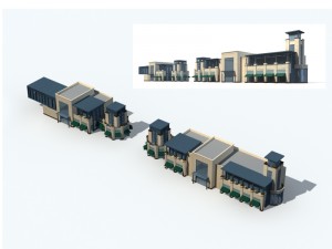 city office building construction avant-garde design hotel - 5673 3D Модель