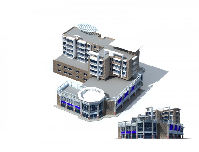 city office building construction avant-garde design hotel - 5675 3D 모델 .c4d .max .obj .3ds .fbx .stl .blend