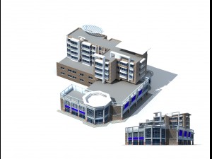 city office building construction avant-garde design hotel - 5675 Modello 3D