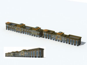 city office building construction avant-garde design hotel - 5676 3D मॉडल