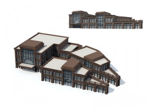 city office building construction avant-garde design hotel - 5677 3D Model