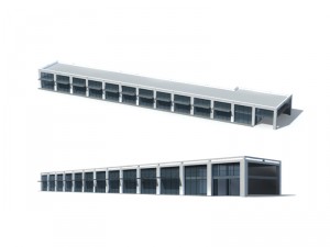 city office building construction avant-garde design hotel - 5678 3D Модель
