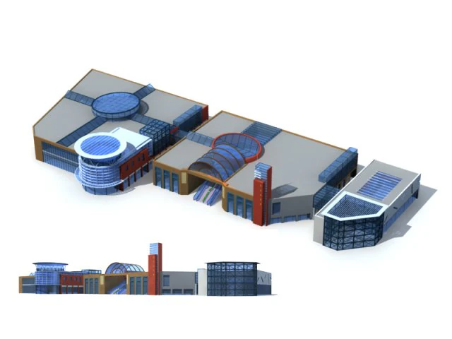city office building construction avant-garde design hotel - 5681 3D Model .c4d .max .obj .3ds .fbx .stl .blend 
