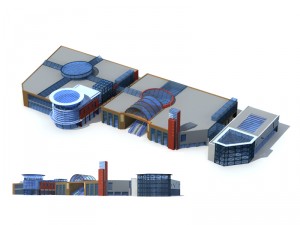 city office building construction avant-garde design hotel - 5681 3D Model