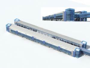 city office building construction avant-garde design hotel - 5682 3D Model