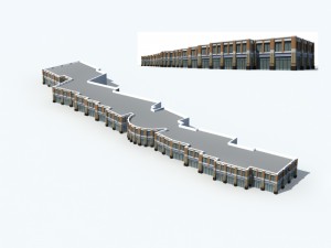 city office building construction avant-garde design hotel - 5684 3D Model