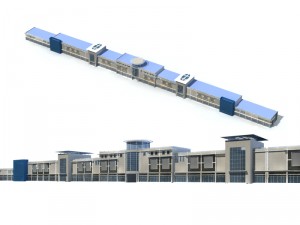city office building construction avant-garde design hotel - 5687 3D Модель