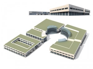 city office building construction avant-garde design hotel - 5690 Model 3D