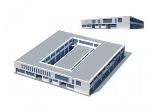 city office building construction avant-garde design hotel - 5691 Modello 3D