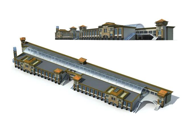 city office building construction avant-garde design hotel - 5692 3D Model .c4d .max .obj .3ds .fbx .stl .blend 