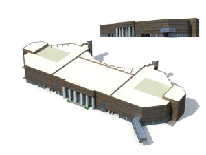 市役所ビル建設前衛デザインホテル - 5694 3Dモデル